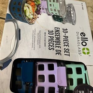 Ello Duraglass 10 piece set glass food containers with silicone protection